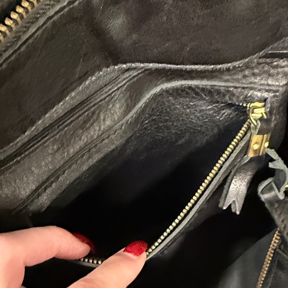 Madewell The Zip-Top Transport Leather Tote Bag - Black - Picture 7 of 9